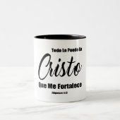 Todo Lo Puedo e Cristo Que Me Fortalece Zweifarbige Tasse (Mittel)