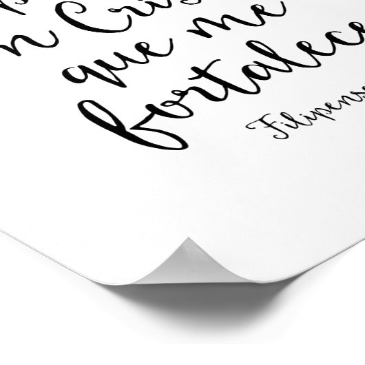 Todo Lo Puedo en Cristo, Philippinen 4:13 Poster (Ecke)