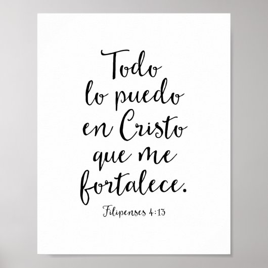 Todo Lo Puedo en Cristo, Philippinen 4:13 Poster (Vorne)
