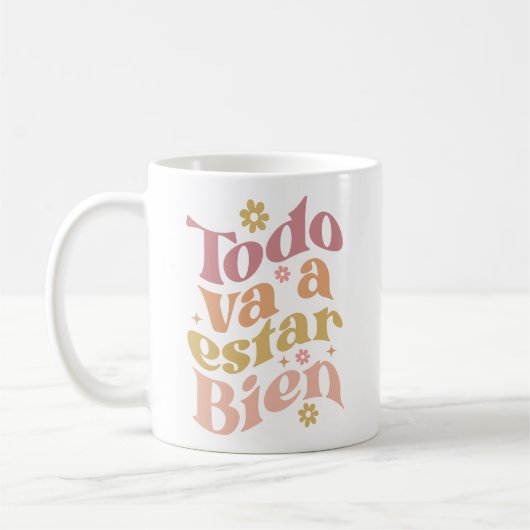 "Todo Va Estar Bien" Pastel Groovy Inspiration Kaffeetasse (Links)