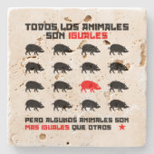 Todos los animales son iguales 2 steinuntersetzer (Vorderseite)