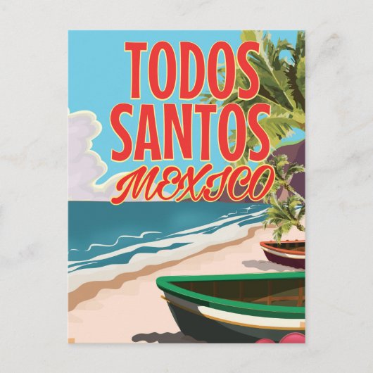 Todos Santos Mexico Reiseplakat Postkarte (Vorderseite)