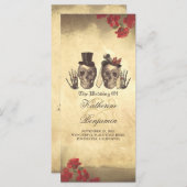 Todschönes gotisches Schädel Hochzeitsprogramm Programm (Vorne/Hinten)