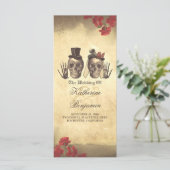 Todschönes gotisches Schädel Hochzeitsprogramm Programm (Stehend Vorderseite)