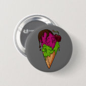 Todsüße Berry Skull Ice Cream Button (Vorne & Hinten)