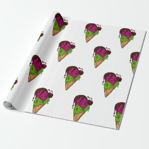 Todsüße Berry Skull Ice Cream Geschenkpapier