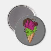Todsüße Berry Skull Ice Cream Magnet (Vorderseite/Rückseite)