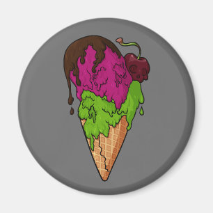 Todsüße Berry Skull Ice Cream Magnet