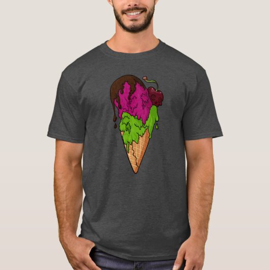 Todsüße Berry Skull Ice Cream T-Shirt (Vorderseite)