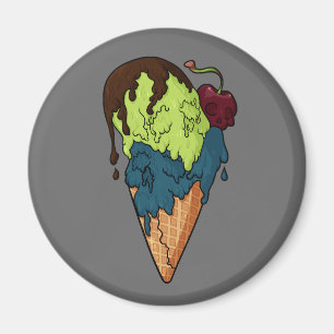 Todsüße Mystery Skull Ice Cream Magnet
