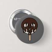 Todsüße Schokolade Schädeleis Pop Button (Vorne & Hinten)