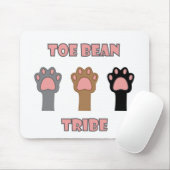 Toe Bean Tribe Niedliche Katzenpfoten Rosa Mousepad (Mit Mouse)