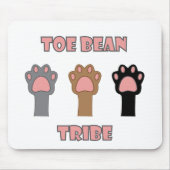 Toe Bean Tribe Niedliche Katzenpfoten Rosa Mousepad (Vorne)