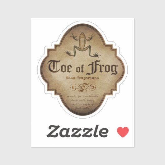 Toe des Frog Apothecary Aufkleber (Blatt)