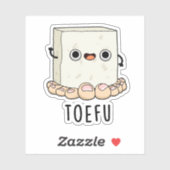 Toe-fu Funny Tofu Pun Aufkleber (Blatt)