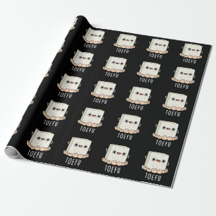 Toe-fu Funny Tofu Pun Dark BG Geschenkpapier