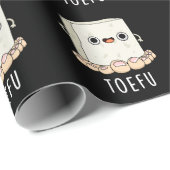 Toe-fu Funny Tofu Pun Dark BG Geschenkpapier (Rolleneckpunkt)