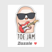 Toe Jam Funny Big Toe Music Pun Aufkleber (Blatt)