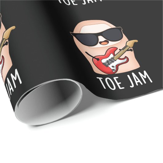 Toe Jam Funny Big Toe Music Pun Dark BG Geschenkpapier (Rolleneckpunkt)