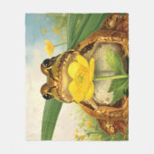 Toe of Frog with Buttercup | Goblincore Nature Art Fleecedecke (Vorderseite)