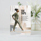 Toe Stecht Fitness-Karte mit blauem Backing Save The Date (Stehend Vorderseite)