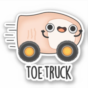 Toe Truck Funny Anatomy Body Parts Pun Aufkleber