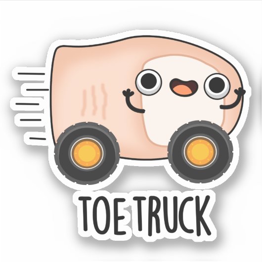 Toe Truck Funny Anatomy Body Parts Pun Aufkleber (Vorderseite)