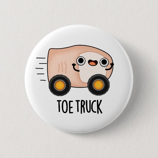 Toe Truck Funny Anatomy Body Parts Pun Button (Vorderseite)