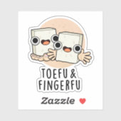 Toefu Fingerfu Funny Food Tofu Pub Aufkleber (Blatt)