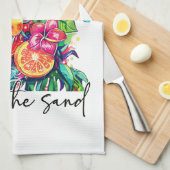 Toes in the Sand, Drink in My Hand, Tropical Drink Geschirrtuch (Viertel Falte)