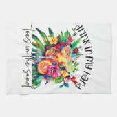 Toes in the Sand, Drink in My Hand, Tropical Drink Geschirrtuch (Horizontal)