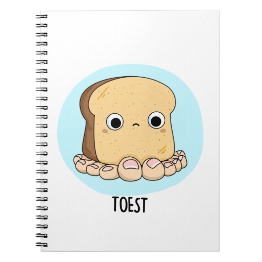 Toest Funny Toast mit Toes Puff Notizblock (Vorderseite)