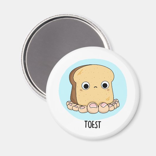 Toest Funny Toast mit Zehen Puff Magnet (Vorderseite/Rückseite)