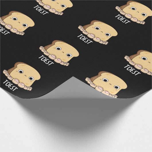 Toest Funny Toast mit Zehen Pun Dark BG Geschenkpapier (Ecke)