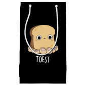 Toest Funny Toast mit Zehen Pun Dark BG Kleine Geschenktüte (Vorderseite)