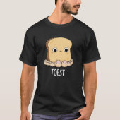 Toest Funny Toast mit Zehen Pun Dark BG T-Shirt (Vorderseite)