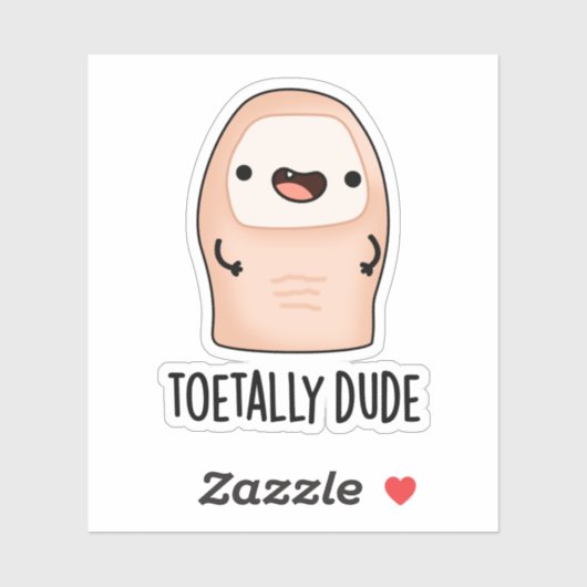 Toetally Typ Funny Big Toe Pun Aufkleber (Blatt)