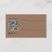 Toffee-Braun QR-Code Foto Termin Architekt Visitenkarte (Rückseite)
