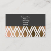 Toffee Brown and White Diamonds Visitenkarte (Rückseite)