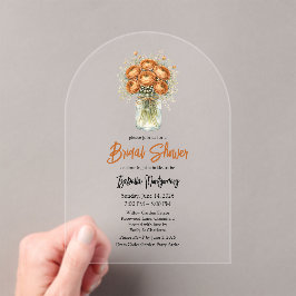 Toffee Palette Ranunculus Mason Jar Bridal Shower Acryleinladungen