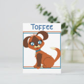 Toffee Toon Pup Postcard Postkarte (Stehend Vorderseite)