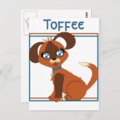 Toffee Toon Pup Postcard Postkarte (Vorne/Hinten)