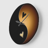 Toffee yin Yang Große Wanduhr (Winkel)