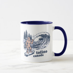 Tofino BC Kanada Niedlicher Bigfoot Surft Lustig Tasse