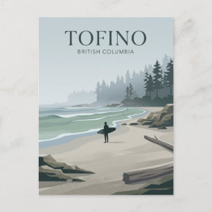 Tofino-Surfer an Chesterman Beach Kanada Postkarte