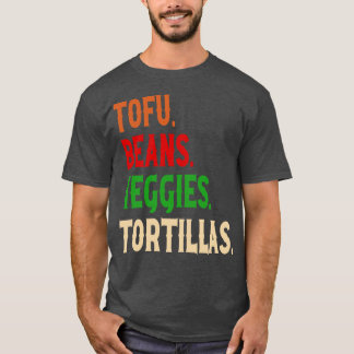 Tofu-Bohnen-Gemüse-Tortillas Vintage vegane Burrit T-Shirt