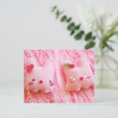 Tofu Bunny Plushie Edition Postkarte (Stehend Vorderseite)