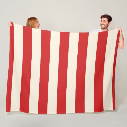 Tofu Cream Postbox Rote Streifen Fleecedecke (Beispiel)