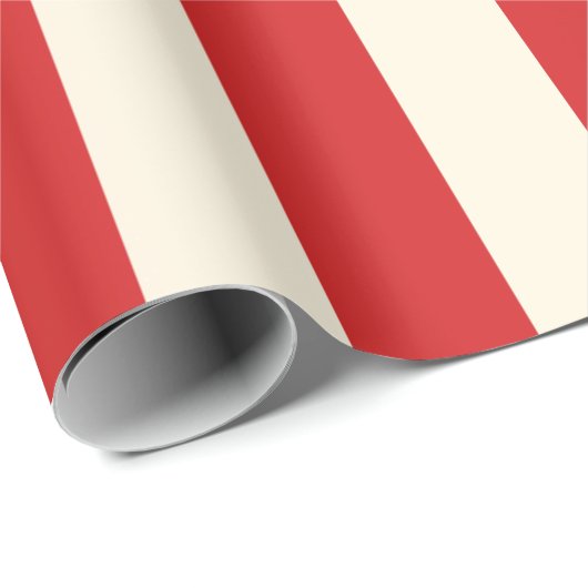 Tofu Cream Postbox Rote Streifen Geschenkpapier (Rolleneckpunkt)