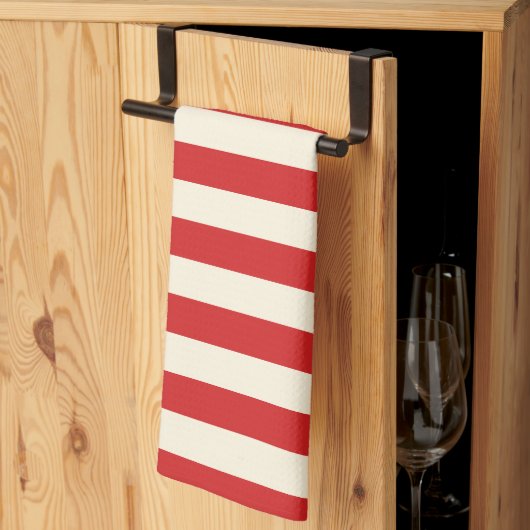 Tofu Cream Postbox Rote Streifen Geschirrtuch (Drittel gefaltet)